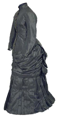 Grey silk dress, 1870s image