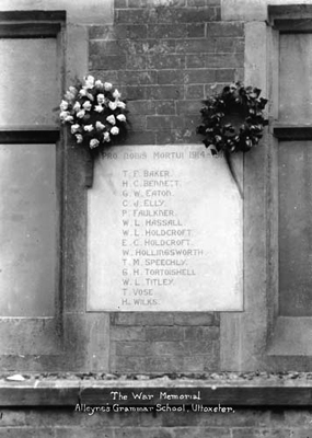 War Memorial Alleynes School Uttoxeter image